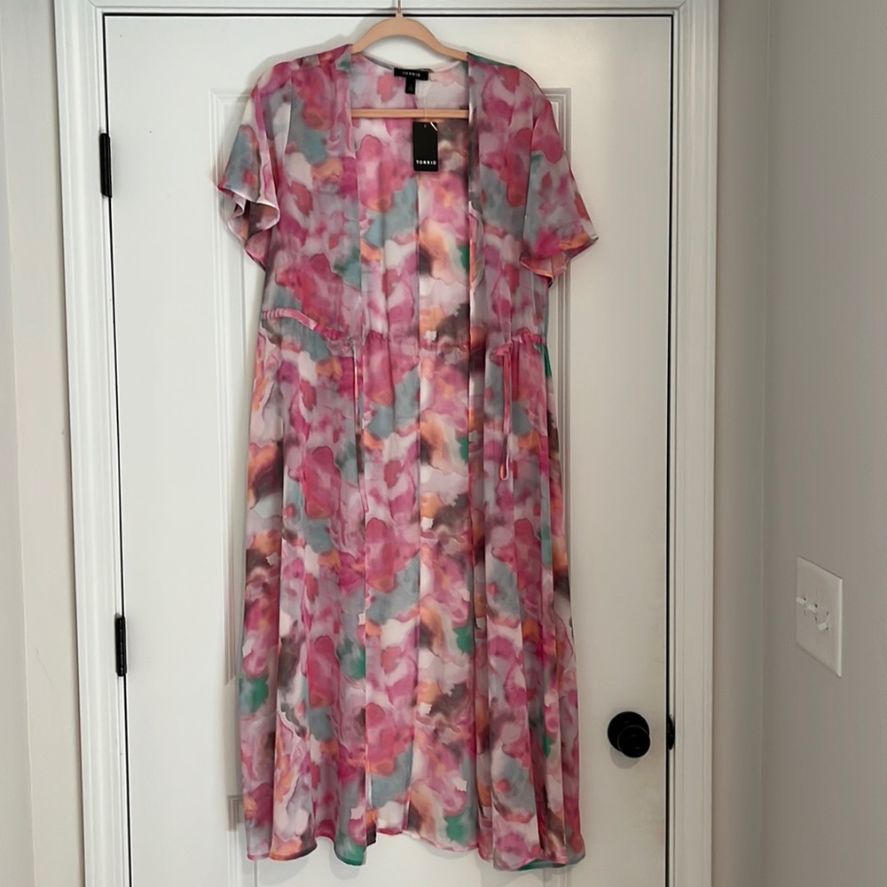 Torrid watercolor kimono/duster